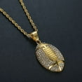 thumbnail image 4 of Titanium Steel Gold Plated Rugby Pendant Necklace Creative Personality Men's Necklace, 4 of 7