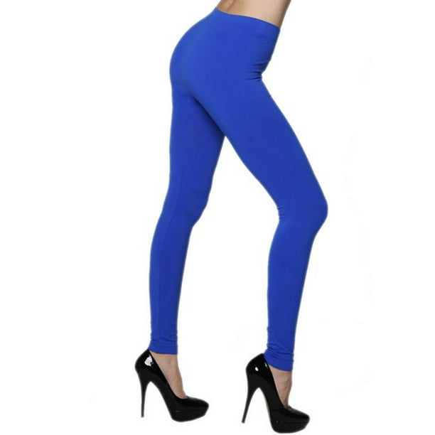 KCliffs Women's Solid Color Seamless Legging w/ 3" Waistband, Royal