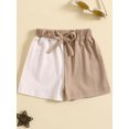thumbnail image 2 of Bslissey Toddler Baby Girls Contrast Color Shorts Elastic Waist Bow Decor Short Pants 6M 12M 18M 24M 3T Infant Cute Summer Shorts for Casual Daily, 2 of 9