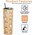 thumbnail image 3 of Vaso de Corgi, regalos para amantes de los Corgi, vaso para amantes de los perros, regalo divertido de Corgi, botella de agua/taza con pajita/taza de viaje para café de Corgi, decoración/accesorios, 3 of 6