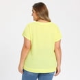 thumbnail image 3 of DARING DIVA Women's Plus Pointelle Knit Tops Casual Blouse 1X Yellow, 3 of 6