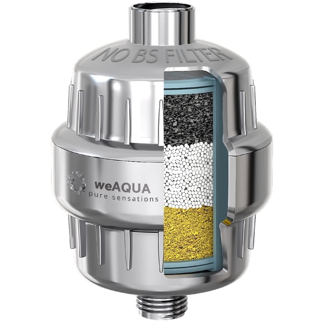 Cabezal de filtro de ducha WeAqua NO BS Heavy Duty con un 99% de extracción