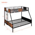 thumbnail image 5 of Bellemave Metal Bunk Bed Twin Over Full, Heavy Duty Bunk Beds Sturdy Frame Built-in Ladder, Modern Style Bunk Bed with 11" Under-Bed Storage for Teen & Adults, Teens （Black）, 5 of 9