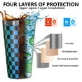 thumbnail image 3 of 16oz Tumblers Rainbow Checkered Pattern Stainless Steel Vacuum Insulated Double Wall Travel Tumbler Cups Mug with Lid and Straw,Cleaning Brush for Coffee,Tea, 3 of 4