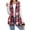 Maroon red, variant on Women's Plaid Vest Christmas Cardigan Winter Fall Flannel Vest Sleeveless Blazer Jacket Long Shacket Vest