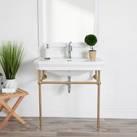 Oxford 32 Inch Console Bathroom Sink - Single Hole Faucet Drilling