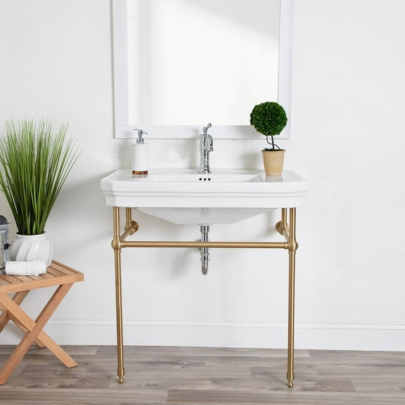 Oxford 32 Inch Console Bathroom Sink - Single Hole Faucet Drilling