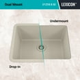 thumbnail image 6 of 23" x 18" Quartz Kitchen Sink, Single Bowl Sink, Drop-in Sink, Undermount Sink, Granite Kitchen Sink, Galaxy Beige Kitchen Sink Lexicon Platinum LP-2318-B-SO, 6 of 7