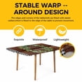 thumbnail image 4 of Farmhouse Green Garland Table Cloths for 6 Foot Rectangle Tables, Spring Black Plaid Wood Grain Patio Waterproof Elastic Fitted Tablecloths, Washable Rectangular Table Cover for Camping, 4 of 8