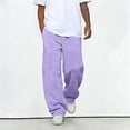 thumbnail image 4 of Men's Baggy Sweatpants Wide Leg Elastic Drawstring Waist Sweat Pants Relaxed Fit with Pockets, 4 of 5