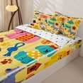 thumbnail image 3 of Homewish Funny Dogs Zipper Queen Comforter Set with Fitted Sheet and 2 Pillowcases For Kids Girls Boys ,Cute Corgi Pug Zipper Bedding Set,Yellow,Polkadot Reversible,4pcs, 3 of 8