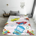 thumbnail image 5 of Bingfone Cute Transport Print Flannel Fleece Blanket Throw Blanket for Bed,Sofa,Couch,Travel,Camping(50"x40" ), 5 of 8