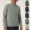 thumbnail image 2 of ZCFZJW Men's Quarter Zip Up Sweatshirts Midweight Slim Fit Mock Neck Pullover Casual Fall Winter Regular Fit Polo Shirt Long Sleeve Activewear Green XXL, 2 of 7