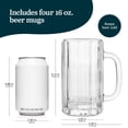 thumbnail image 2 of Libbey Heidelberg Glass Beer Mug Set, German Beer Glasses Set Of 4 to Serve Ales and Lagers, Freezer Beer Mugs for Birthdays, Housewarming Parties, 2 of 2