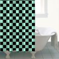 thumbnail image 4 of Black and Mint Green Checkerboard Pattern Shower Curtain 72"x72" ,Bathroom Decorative Shower Curtains Set with 12 Hooks,Modern Waterproof Washable Shower Curtain, 4 of 6