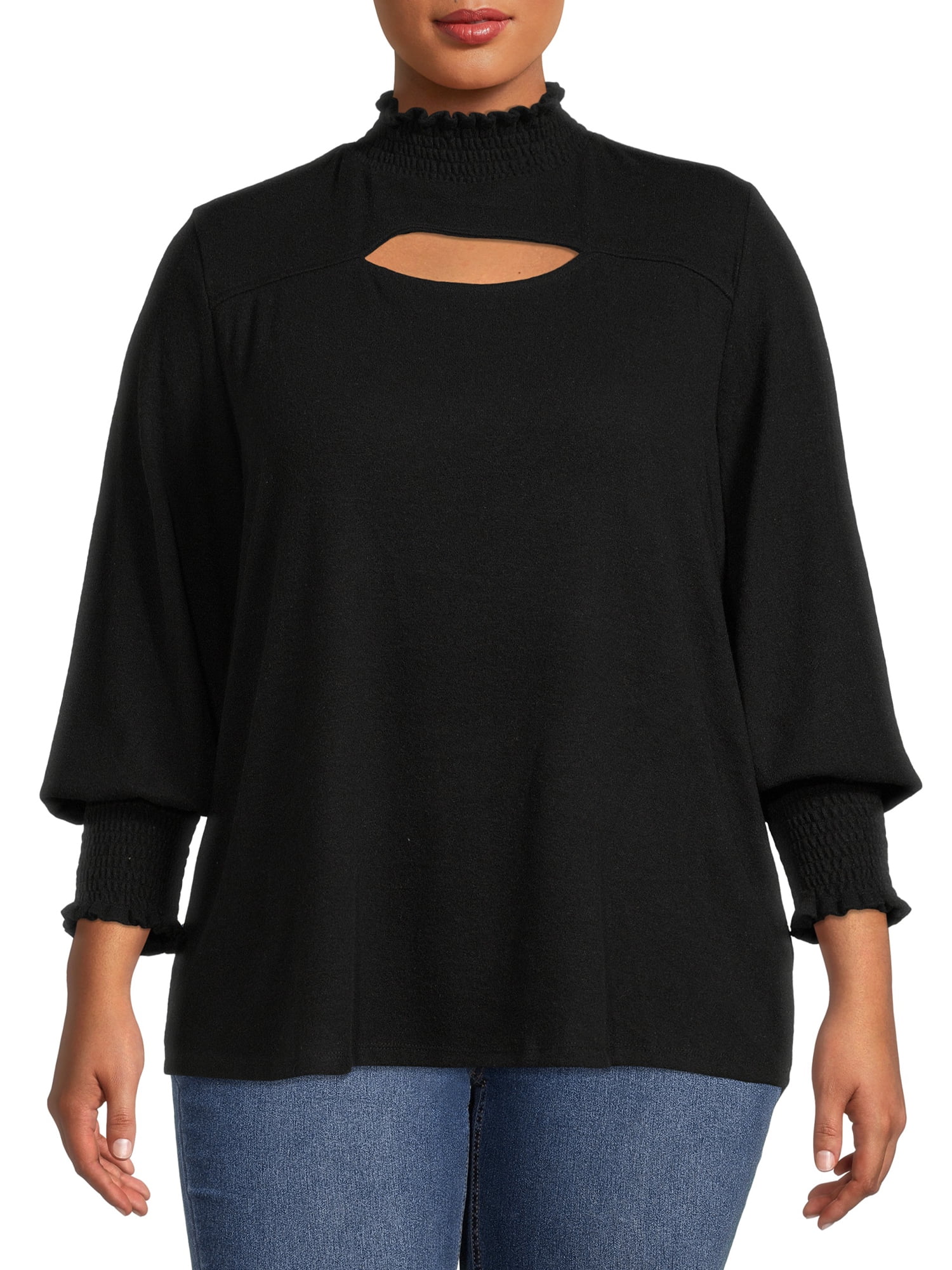 Terra & Sky Women's Plus Size Cutout Top