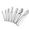 thumbnail image 1 of 7Pcs Set HSS CNC 4 Flutes Milling Cutter End Mill Router Bit Roughing Chipbreaker Tool M6 M8 M10 M12 M18 M20, End Mills, 1 of 8