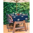 thumbnail image 3 of 4th of July Outdoor Tablecloth with Umbrella Hole and Zipper Rustic Star Stripes Tablecloths 60x84 Waterproof Table Cloths Red White and Blue Patio Table Cloth Cover for Independence Day Party Picnic, 3 of 6
