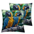 thumbnail image 2 of JRXY Throw Pillow Covers,Pillowcases,Pillow Cases,Blue Parrot Bird Tropical,2-Pc White, 2 of 6