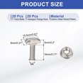 thumbnail image 2 of 20Set T-Slot Bolts, Drop-in Bolt Hammer Head with Hexagon Flange Nuts T-Bolt Stud Sliding Screw M6x20mm, 2 of 6