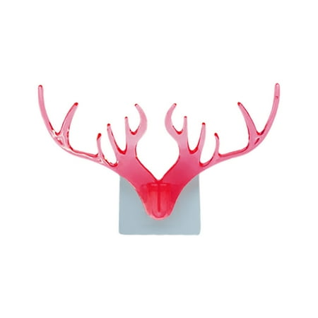 

piaybook Household Hook Wall Hanger Sticky Hook Deer Antlers Design Kitchen Bathroom Household Door A Hook for Home Supplies
