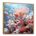 thumbnail image 2 of Designart "Explorations of Pink Coral Reef" Animals Framed Wall Art - Pink Coral Entryway Framed Wall Art, 2 of 6