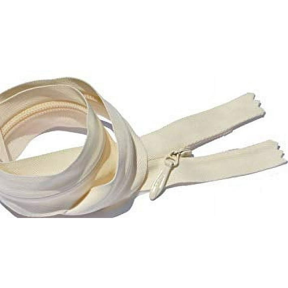 Unique Zipper YKK #5 Heavy Conceal - Invisible (Bridal Wear), Select Length and Color (Length 24 inches, Off White)