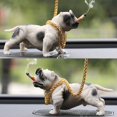 thumbnail image 2 of Estatuilla de perro de resina simulada exquisita estatua de perro lindo decoración interior del coche ornamento del tablero blanco, 2 of 5