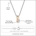 thumbnail image 3 of Dazzlingrock Collection 0.25 Cttw Oval Solitaire Lab Grown White Diamond 4 Prong Pendant Necklace with 18 inch Silver Chain for Women in 18K Solid Rose Gold, 3 of 6