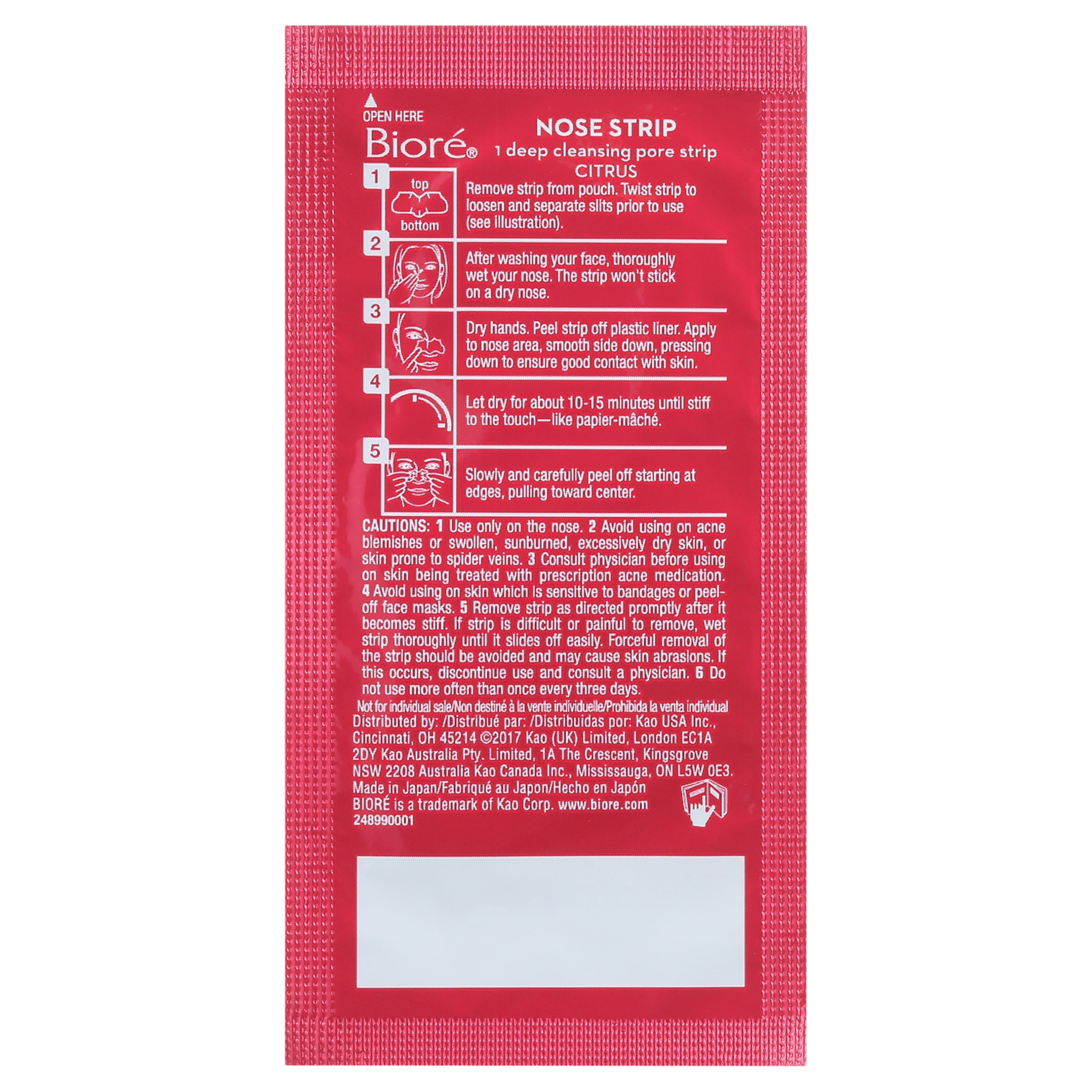 Bioré Grapefruit + Citrus Essence Brightening Pore Strips, 6 Count