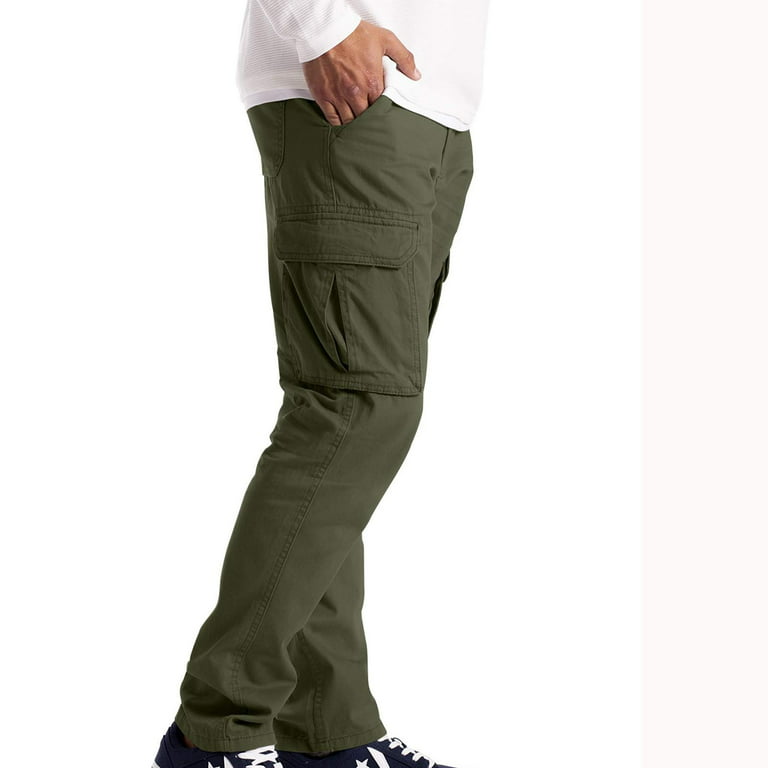 2023 New Year Reset,AXXD Cargo Trousers Work Wear Cargo 6 Pocket Full Pants  Clearance Mens Beach Pants Army Green 4XL 