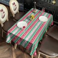 thumbnail image 2 of Red and Green Christmas Pattern Rectangle Tablecloth 60"x102",Waterproof Polyester Rectangle Table Cloth, Wipeable Spillproof Polyester Tablecloth for Dining, Camping, Indoor and Outdoor, 2 of 6