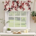 thumbnail image 3 of 2 Pack Valances for Windows, Red Flowers Window Valances for Living Room/Bedroom/Bathroom, Chinese Plum Blossoms Traditional Ink Painting Light Filtering Kitchen Curtain Valance 60"W x18" L, 3 of 9