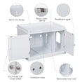 thumbnail image 3 of PAWLAND Lager Cat Washroom Storage Bench,cat Litter Box Enclosures -White, 3 of 8