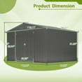 thumbnail image 2 of 10X8 FT Outdoor Storage Shed, Metal Garden Shed with Lockable Doors, Steel Tool Shed Storage House for Backyard Patio, Lawn and Garden, Black, 2 of 7
