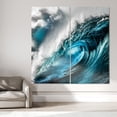 thumbnail image 2 of "Sapphire Sea" Oversized 72"x 36" Frameless Free-Floating Reverse Printed Tempered Art Glass Set, 2 of 4