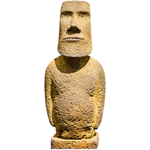 Cast Iron Easter Island Moai Figurine for Home Decor,Metal Statue Study Bookshelf, Wall Shelf, Living Room,Office,Garden Decor (S)