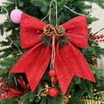thumbnail image 4 of Red Bows for Christmas Tree Christmas Bow With Pines Nut Bowknot Ornament Christmas Tree Wreath Bows Handmade Glitter Bows Decorative Xmas Ornament, 4 of 6