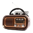 thumbnail image 3 of Radio portatil,Radio Portatil Retro Altavoz AM FM SW 3 Bandas,Soporte de radio Tarjeta TF Radio con batería USB,Regalos recargables del altavoz de radio de la decoración del vintage,Altavoz, 3 of 8