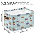 thumbnail image 4 of Yayeee 2 Pack Canvas Storage Basket with Handles for Shelves Fabric Bins Closet Organizer, Colorful Trains, 4 of 8
