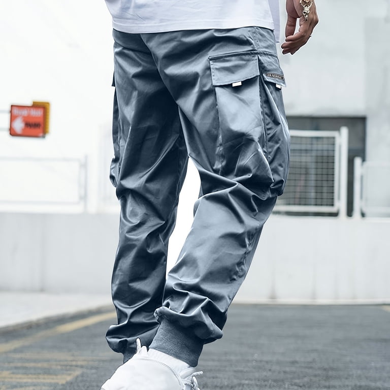 UVEASISHA Baggy Cargo Pants for Men Casual Street Pants Hipster