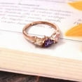 thumbnail image 2 of Amethyst , Morganite ,Sapphire Ring 3 Stone Ring Pink Gemstone Trillion Cut Ring Engagement Ring Sterling Silver Ring Wedding Gifts., 2 of 2