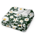 thumbnail image 2 of Kll Fleece Blanket Plush Throw Blanket White Daisies And Bee,Soft Fuzzy Cozy Flannel Blanket For Couch Sofa Bed.(60"X50"), 2 of 9