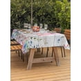 thumbnail image 2 of Outdoor Tablecloth with Umbrella Hole and Zipper, Gnomes Easter Rectangle Table Cloth 52x70 Inch Waterproof Tablecloth, Colorful Spring Floral Weeping Eggs Wooden Picnic Table Cover for Patio Camping, 2 of 7