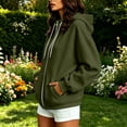 thumbnail image 6 of Trendy Women's Oversized Hoddies Pullover Zip UpCasual Long Sleeve Oversized Hooded Sweatshirts Hoodie Jackets With Pockets, 6 of 9