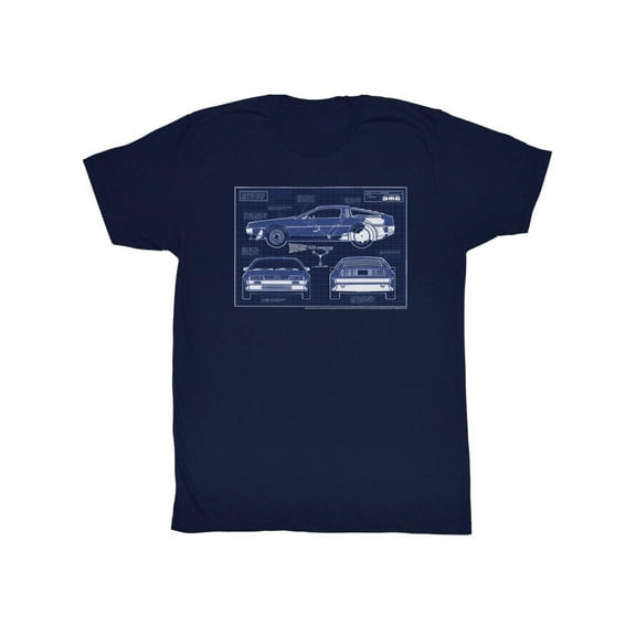 BACK TO THE FUTURE-BLUEPRINTS-NAVY ADULT S/S TSHIRT-6XL