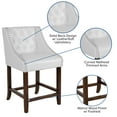 thumbnail image 6 of Flash Furniture Carmel Transitional Faux Leather Counter Stool, White, Set of 2, 6 of 14