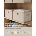 thumbnail image 5 of SONGMICS Storage Bins with Lids, 3 Pack Stackable Fabric Storage Boxes, Odorless PP Sheet, Foldable Cube Baskets Organizers with Handles, Summer Sand, 5 of 5