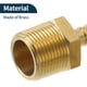 thumbnail image 5 of Conectores de manguera de latón 3/8" 3/4"NPT macho recto para aire, agua, aceite, gas, combustible 2 piezas tono dorado, 5 of 6