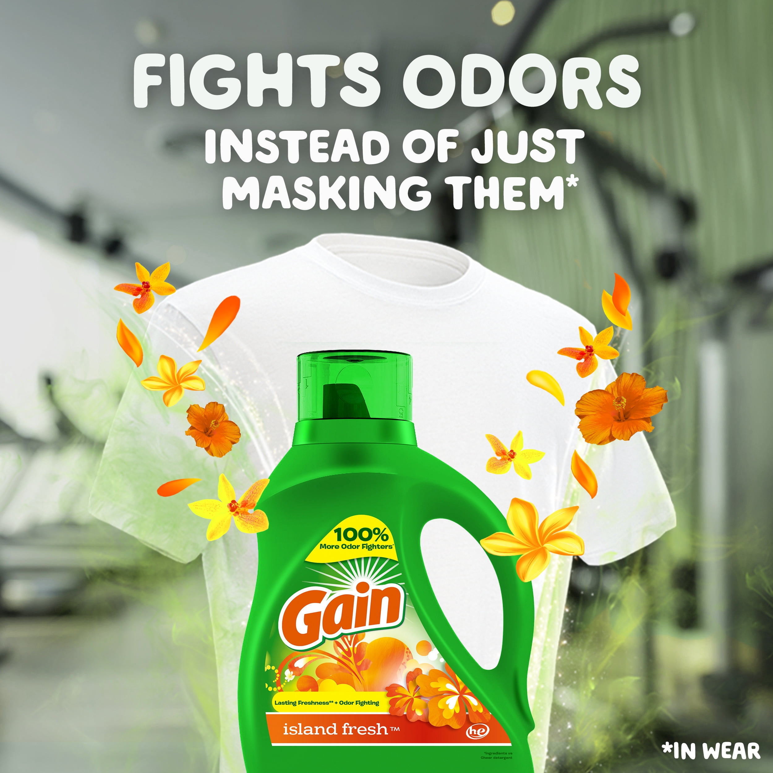Gain Liquid Laundry Detergent, Island Fresh Scent, 88 fl oz, 61 Loads